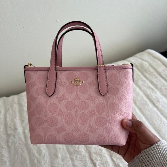 NWT！COACH City Mini Tote Bag In Signature（CW032） - Picture 1 of 5